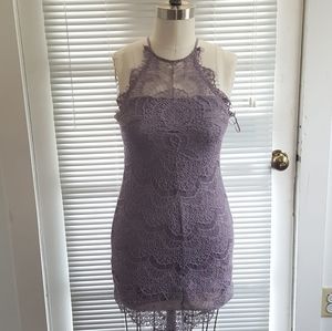 Free People Lilac Lace Mini Dress size XS